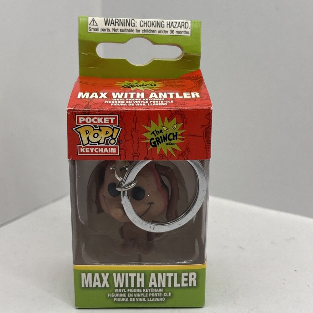 Funko Pocket POP The Grinch Max With Antler Vinyl Keychain NIB